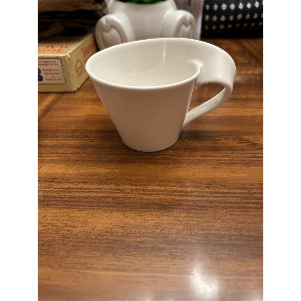 villeroy‎ boch White Swirl Handle Coffee Mug Cup